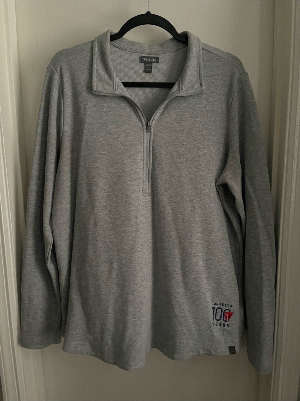 Women’s Delta 100 Years Gray Quarter Zip Sweatshirt XL